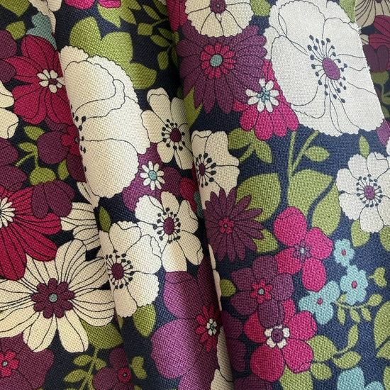 Chelsea Garden Midnight floral quilting cotton fabric by Moda folded fabric stack