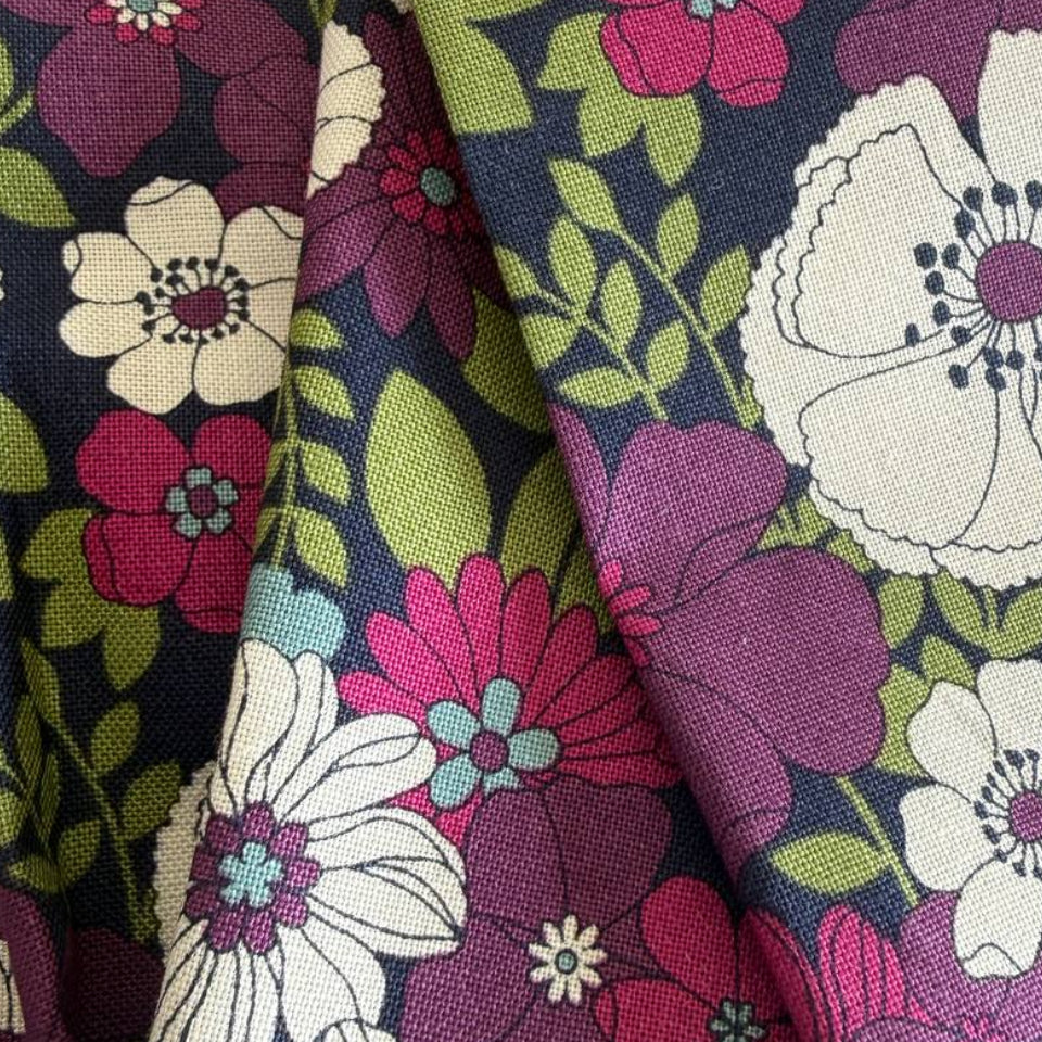 Chelsea Garden Midnight floral quilting cotton fabric by Moda folded fabric stack