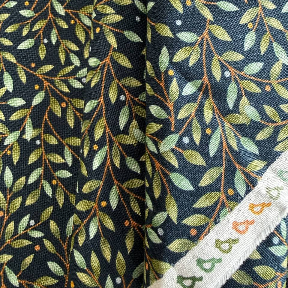 Family Tree cotton fabric Night Sky Moda Deb Strain leaf pattern quilting fabric