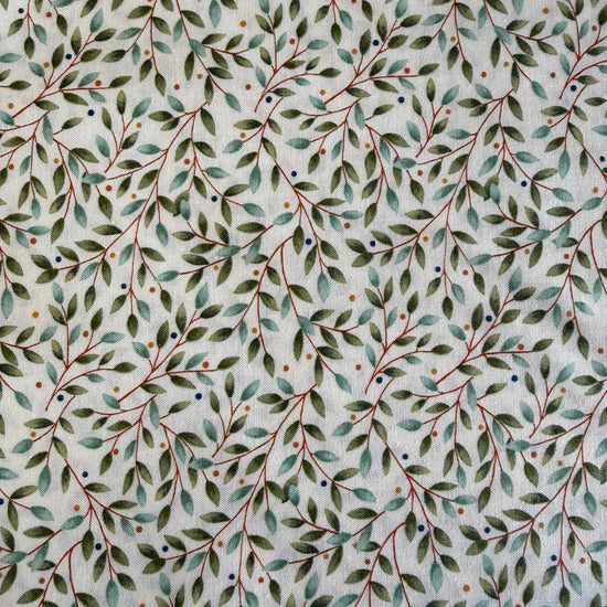 Family Tree warm white cotton fabric Moda Deb Strain leaf quilting fabric