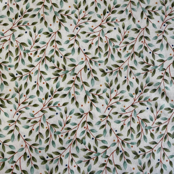 Family Tree warm white cotton fabric Moda Deb Strain leaf quilting fabric