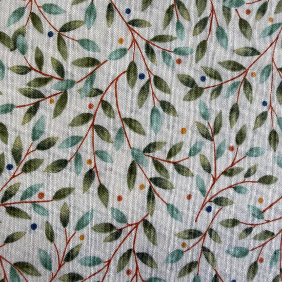 Family Tree warm white cotton fabric Moda Deb Strain leaf quilting fabric
