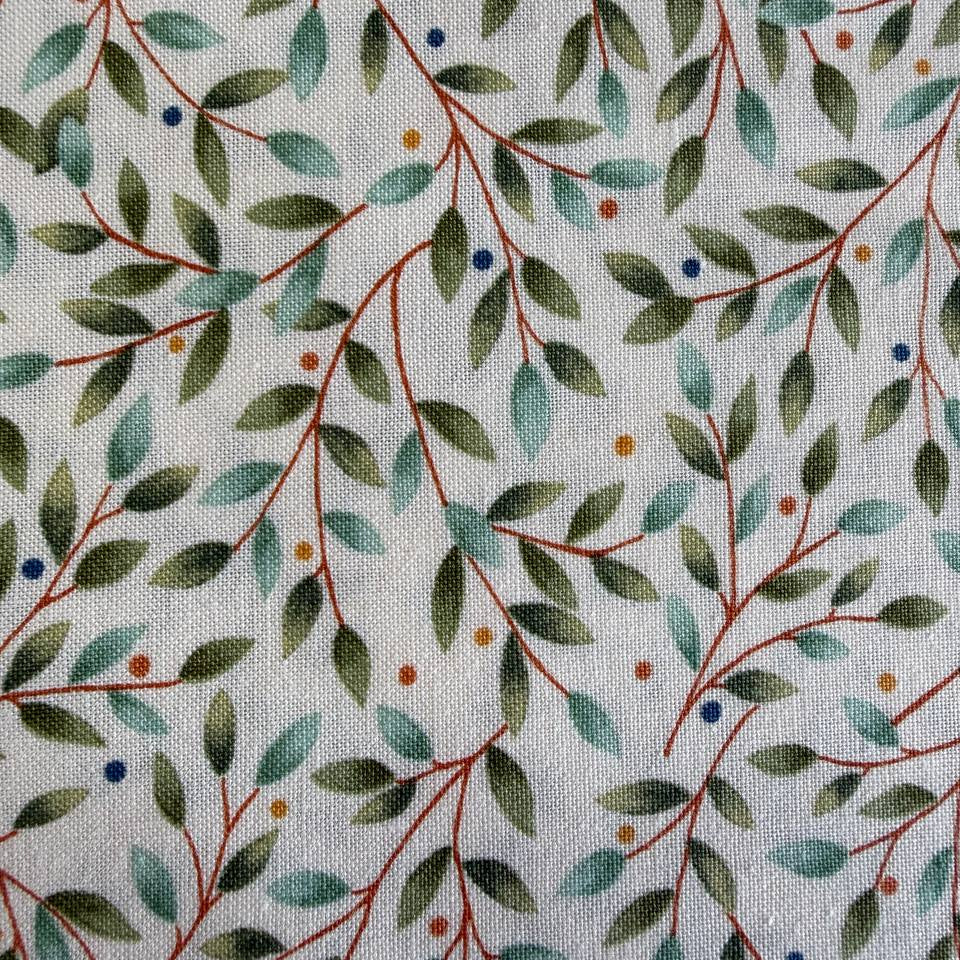 Family Tree warm white cotton fabric Moda Deb Strain leaf quilting fabric