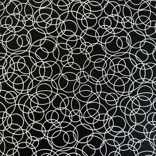 black and white quilting cotton fabric abstract negative pattern