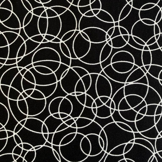 black and white quilting cotton fabric abstract negative pattern