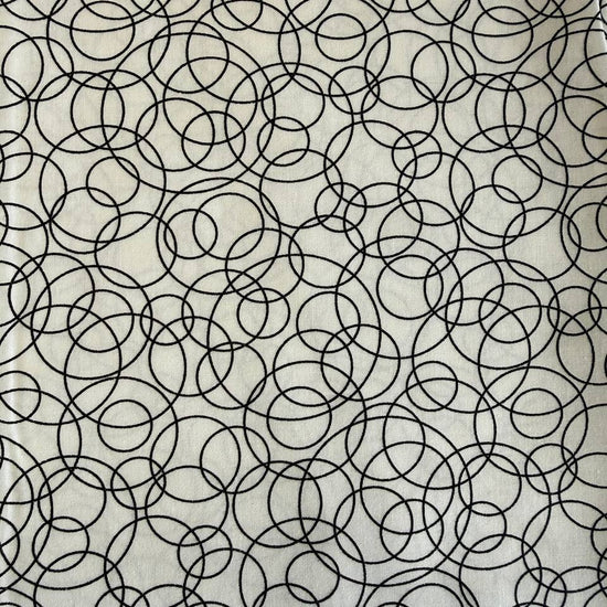 black and white quilting cotton fabric positive abstract pattern