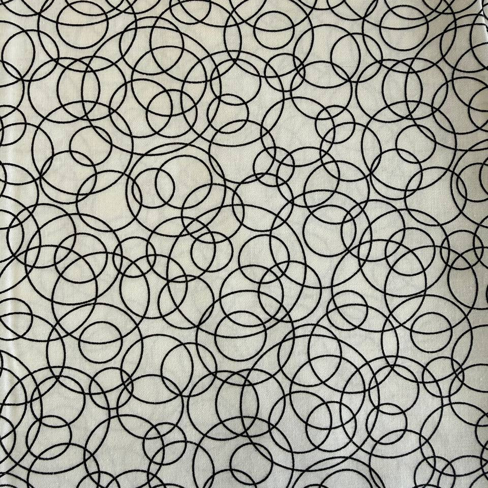 black and white quilting cotton fabric positive abstract pattern