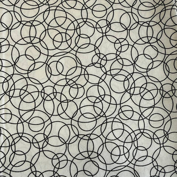 black and white quilting cotton fabric positive abstract pattern