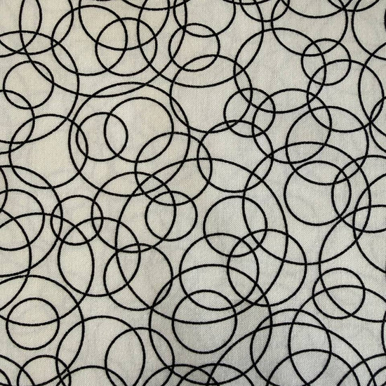 black and white quilting cotton fabric positive abstract pattern