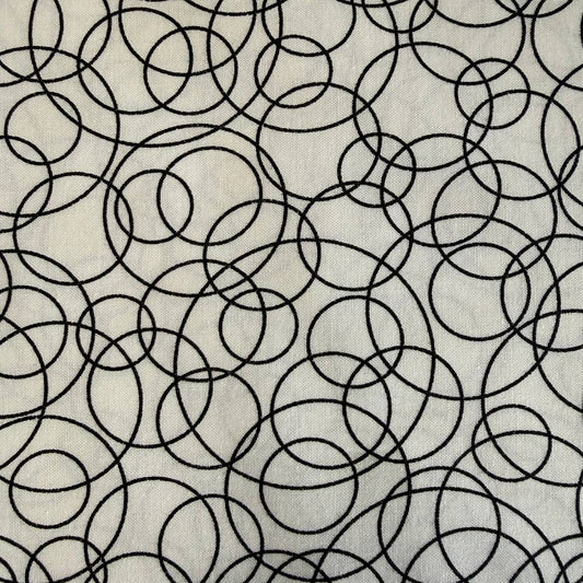 black and white quilting cotton fabric positive abstract pattern