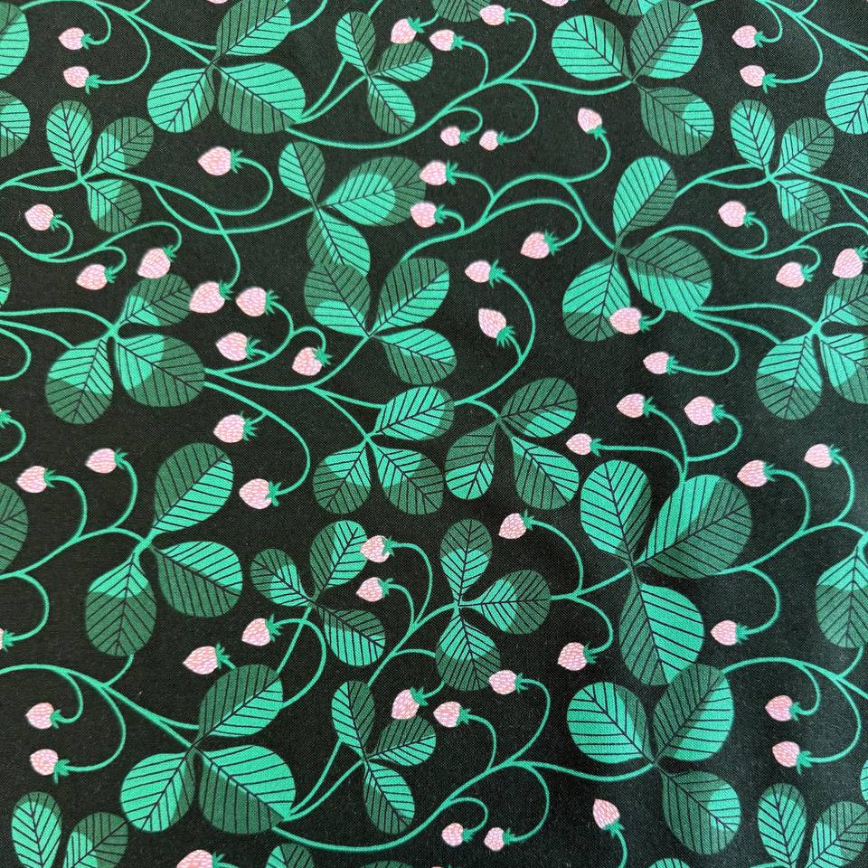 Love Letter Wild Strawberry Vines quilting cotton fabric in Hunter green by Lizzy House for Moda Fabrics.