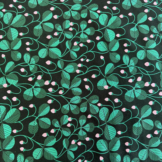 Love Letter Wild Strawberry Vines quilting cotton fabric in Hunter green by Lizzy House for Moda Fabrics.