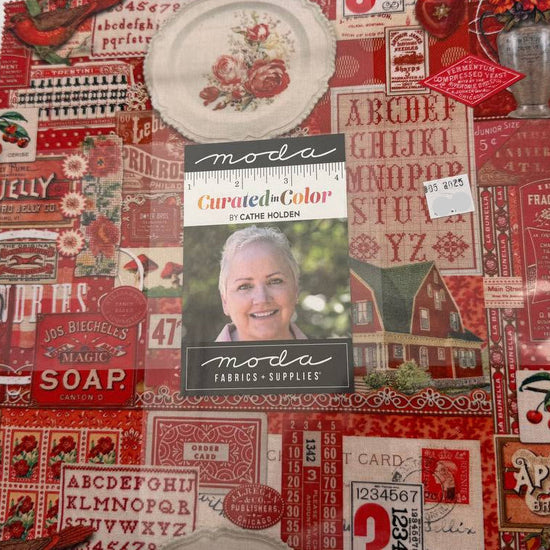 curated in color layer cake moda fabrics cathe holden red vintage quilting fabric bundle