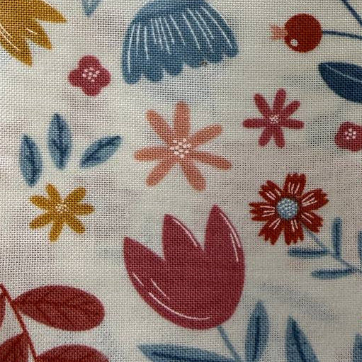 Blossoms & Blooms Charm Pack by Elena Amo for Moda Fabrics with colorful floral quilting cotton prints