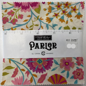 Paper Charm Pack by Crystal Manning for Moda Fabrics with colorful modern floral quilting cotton prints