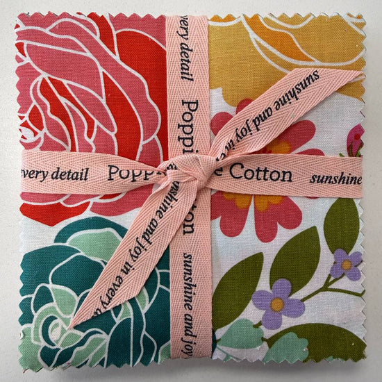 Calico Cowgirls charm pack 5 inch squares by Lori Woods for Poppie Cotton quilting fabric bundle