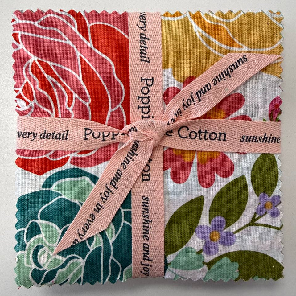 Calico Cowgirls charm pack 5 inch squares by Lori Woods for Poppie Cotton quilting fabric bundle
