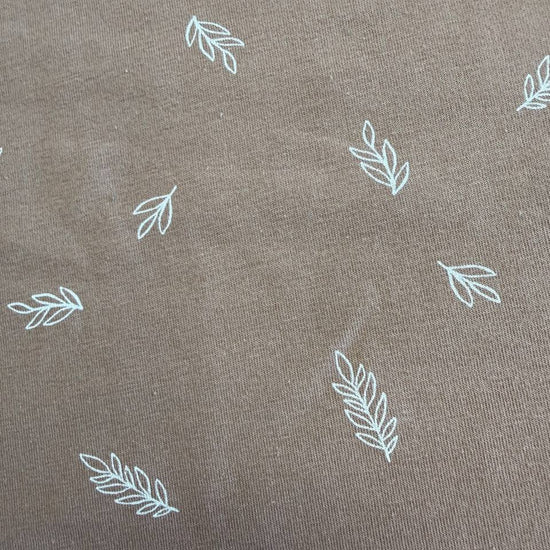 Beige quilted cotton jersey fabric 95 cotton 5 spandex