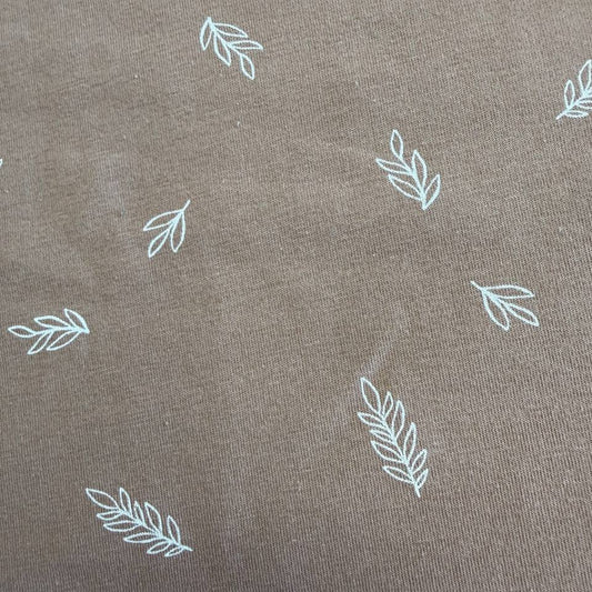 Beige quilted cotton jersey fabric 95 cotton 5 spandex