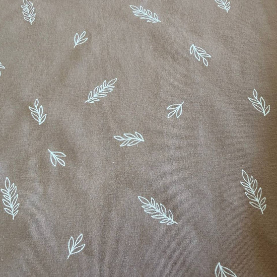Beige quilted cotton jersey fabric 95 cotton 5 spandex