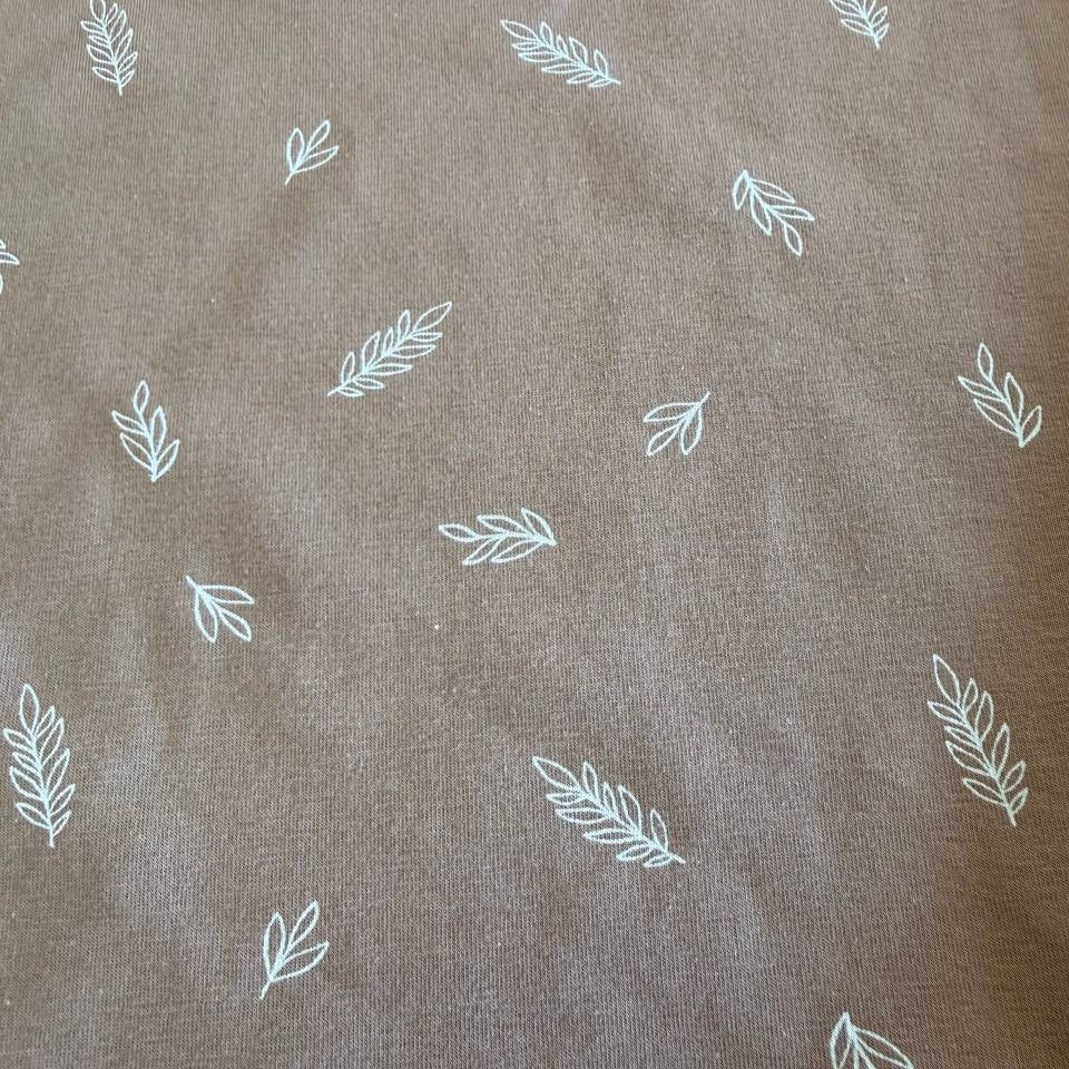 Beige quilted cotton jersey fabric 95 cotton 5 spandex