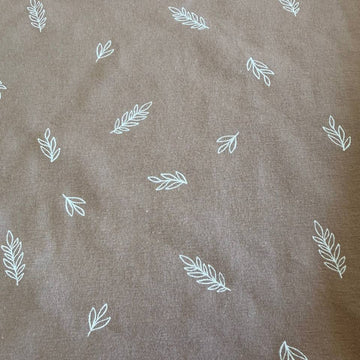 Beige quilted cotton jersey fabric 95 cotton 5 spandex