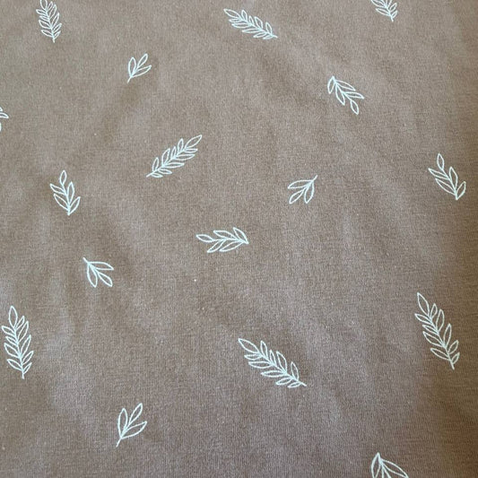 Beige quilted cotton jersey fabric 95 cotton 5 spandex