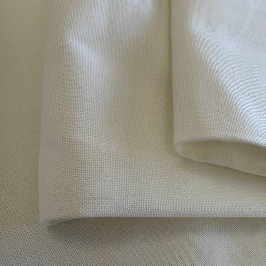 Close-up texture of white cotton canvas fabric