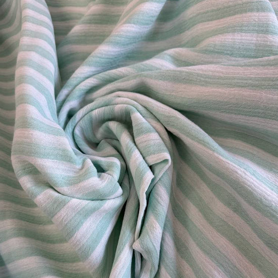 Crinkle texture cotton fabric in Tiffany color