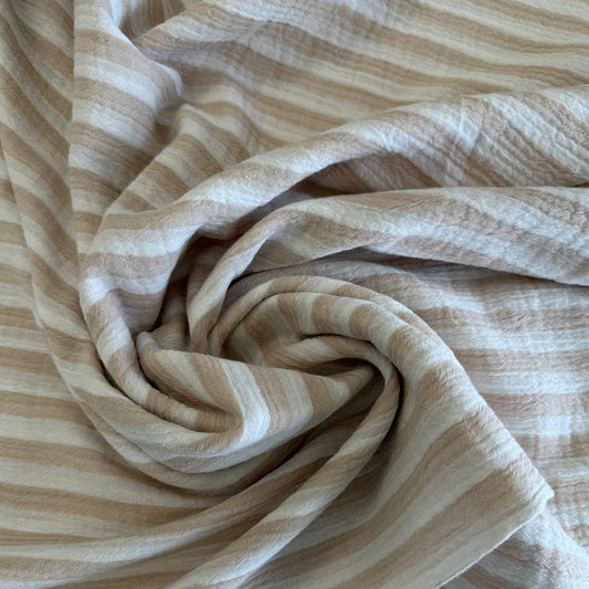 Soft striped cotton fabric for summer clothing
