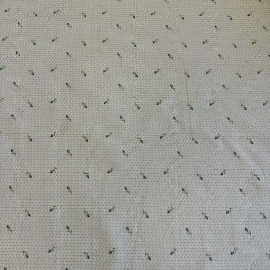 Light blue cotton fabric with small delicate floral print by Stof, soft quilting fabric
