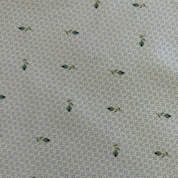 Light blue cotton fabric with small delicate floral print by Stof, soft quilting fabric