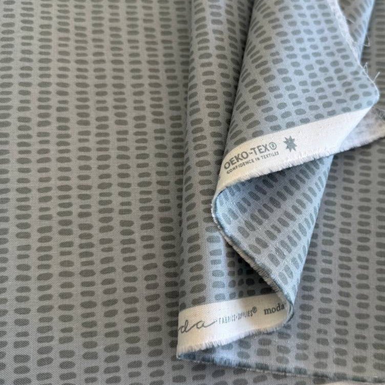 Mist green cotton fabric with abstract dotted print Potted by Kiley’s Quilt Room Moda