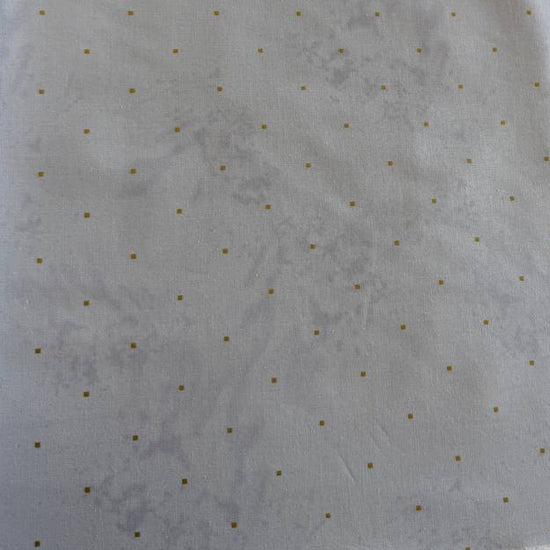 White cotton fabric with small metallic gold dots, Flirtation collection by Zen Chic for Moda
