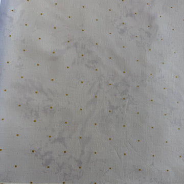 White cotton fabric with small metallic gold dots, Flirtation collection by Zen Chic for Moda