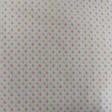 Flower Girl cotton fabric by Sew Quilty Life with small pastel leaf sprigs on cream background