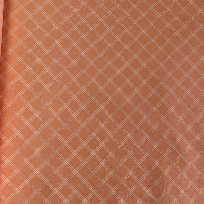 Peach cotton quilting fabric with white plaid lines from Flower Girl collection by My Sew Quilty Life for Moda