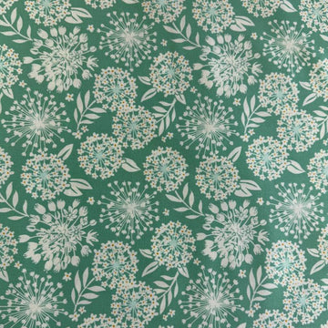 Moda Tango by Kate Spain Sea 527332-23 green cotton fabric with white floral burst print