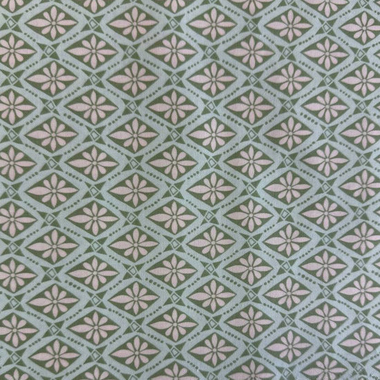 Moda Tango by Kate Spain Sky 527336-22 green geometric floral quilting cotton fabric