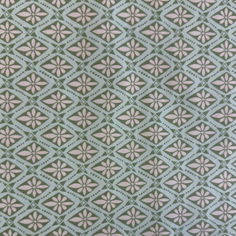 Moda Tango by Kate Spain Sky 527336-22 green geometric floral quilting cotton fabric