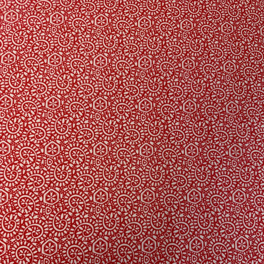 Red geometric cotton fabric Tango by Kate Spain Moda tangerine print