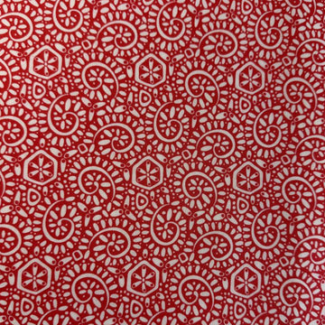 Red geometric cotton fabric Tango by Kate Spain Moda tangerine print