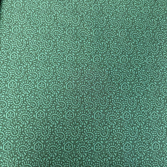 Green geometric cotton fabric Tango by Kate Spain Moda basil print
