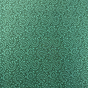Green geometric cotton fabric Tango by Kate Spain Moda basil print