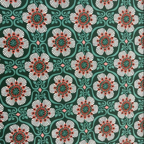 Basil multi floral geometric cotton fabric Tango by Kate Spain Moda