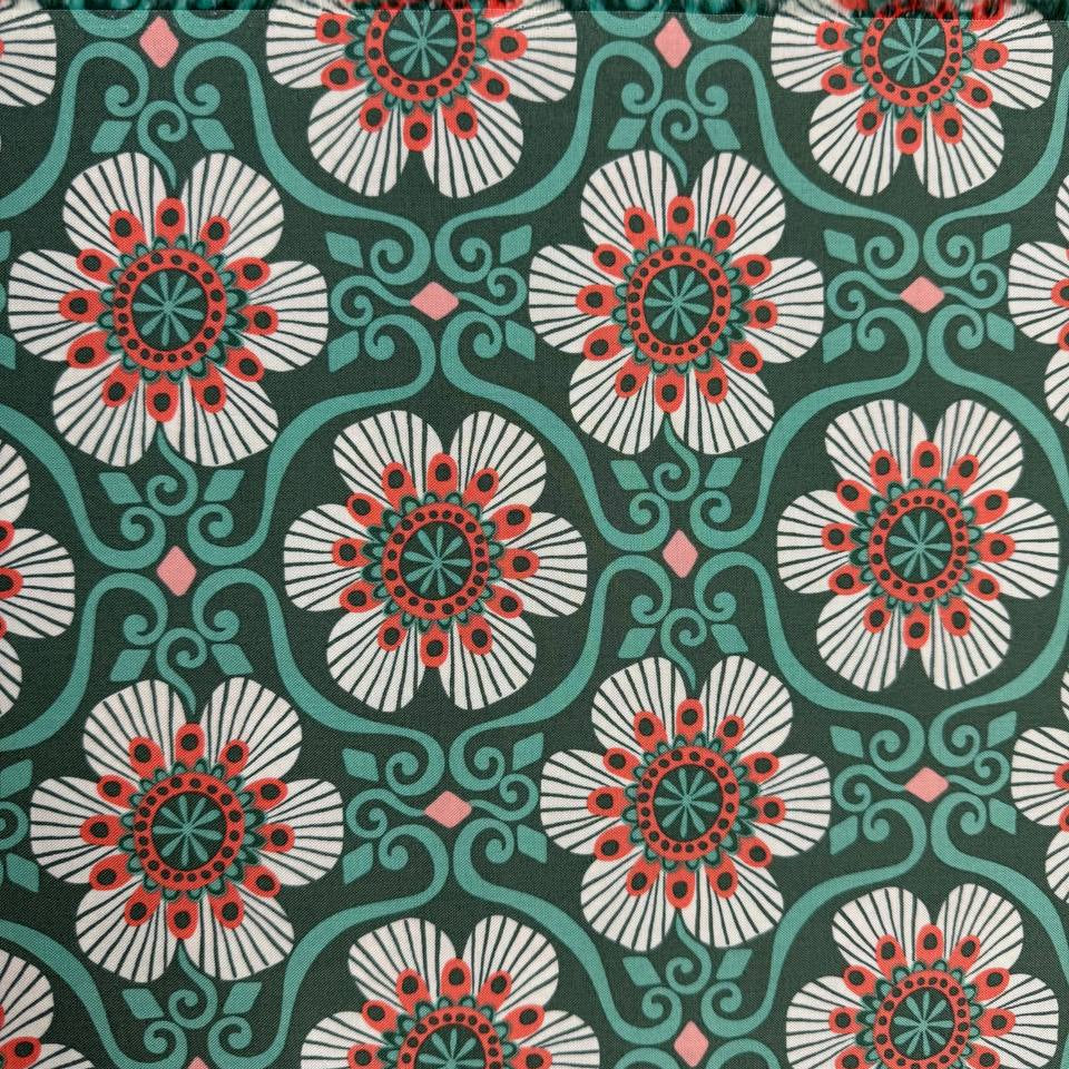 Basil multi floral geometric cotton fabric Tango by Kate Spain Moda