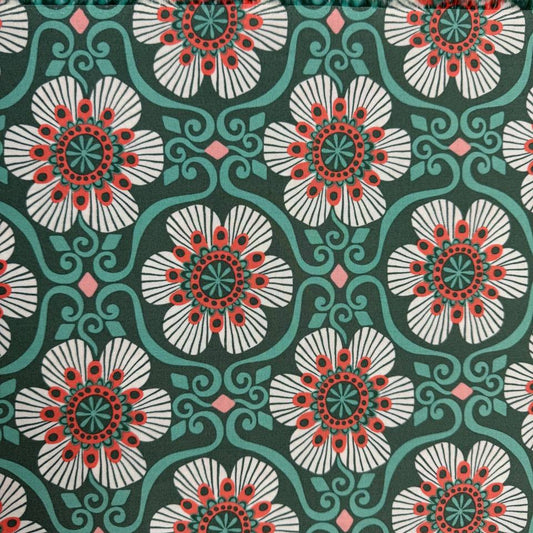 Basil multi floral geometric cotton fabric Tango by Kate Spain Moda
