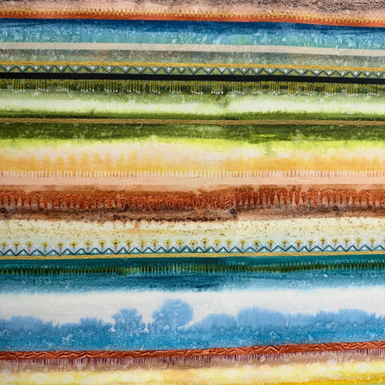 Colorful stripe cotton fabric Wanderlust Create Joy Project Moda