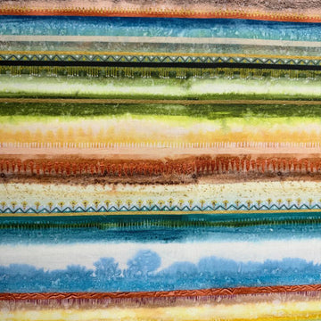 Colorful stripe cotton fabric Wanderlust Create Joy Project Moda