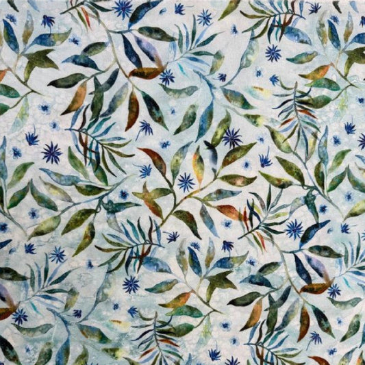 Watercolor botanical cotton fabric Wanderlust Create Joy Project Moda dawn